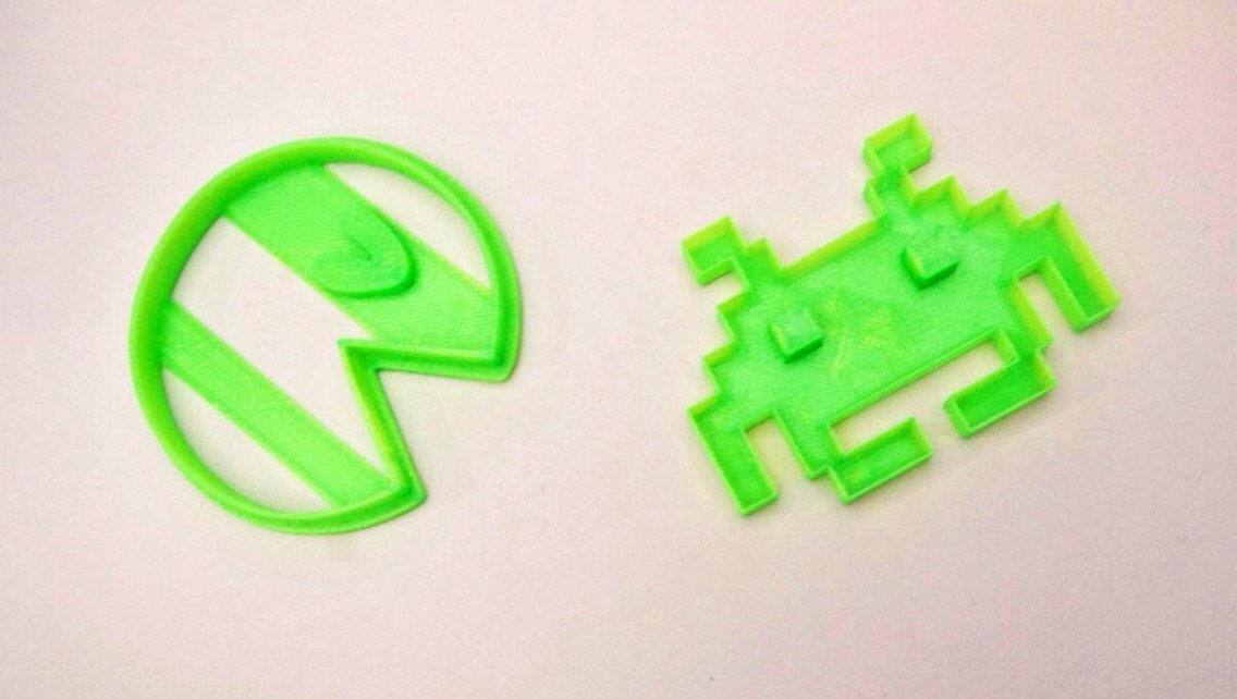 Space invader cookie cutter, 3D Printed, Father's Day Gift, Cake, Cupcake, Topper,Mold. 80s Old School Video Game 8 bits Pixels, Geek, party - Meow3D