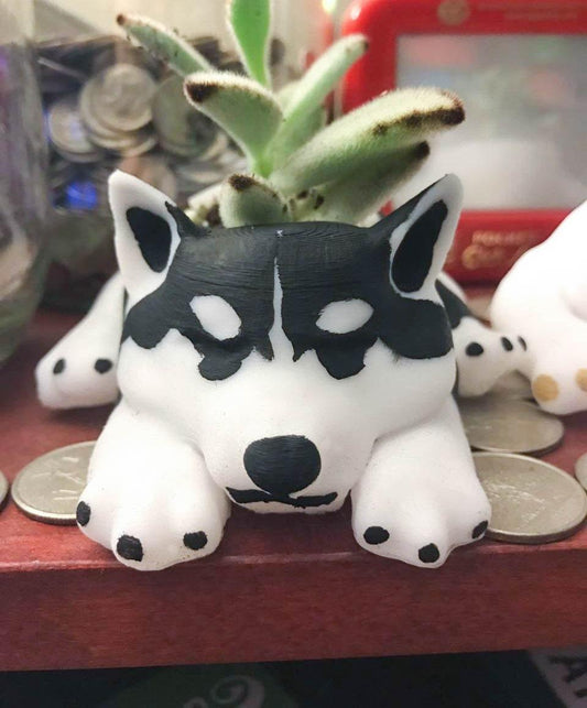 Custom Husky Planter, personalized gift, Mother's Day gift, Siberian Husky, Animal planter, Cute, Christmas Gift, Dog Lover - Meow3D