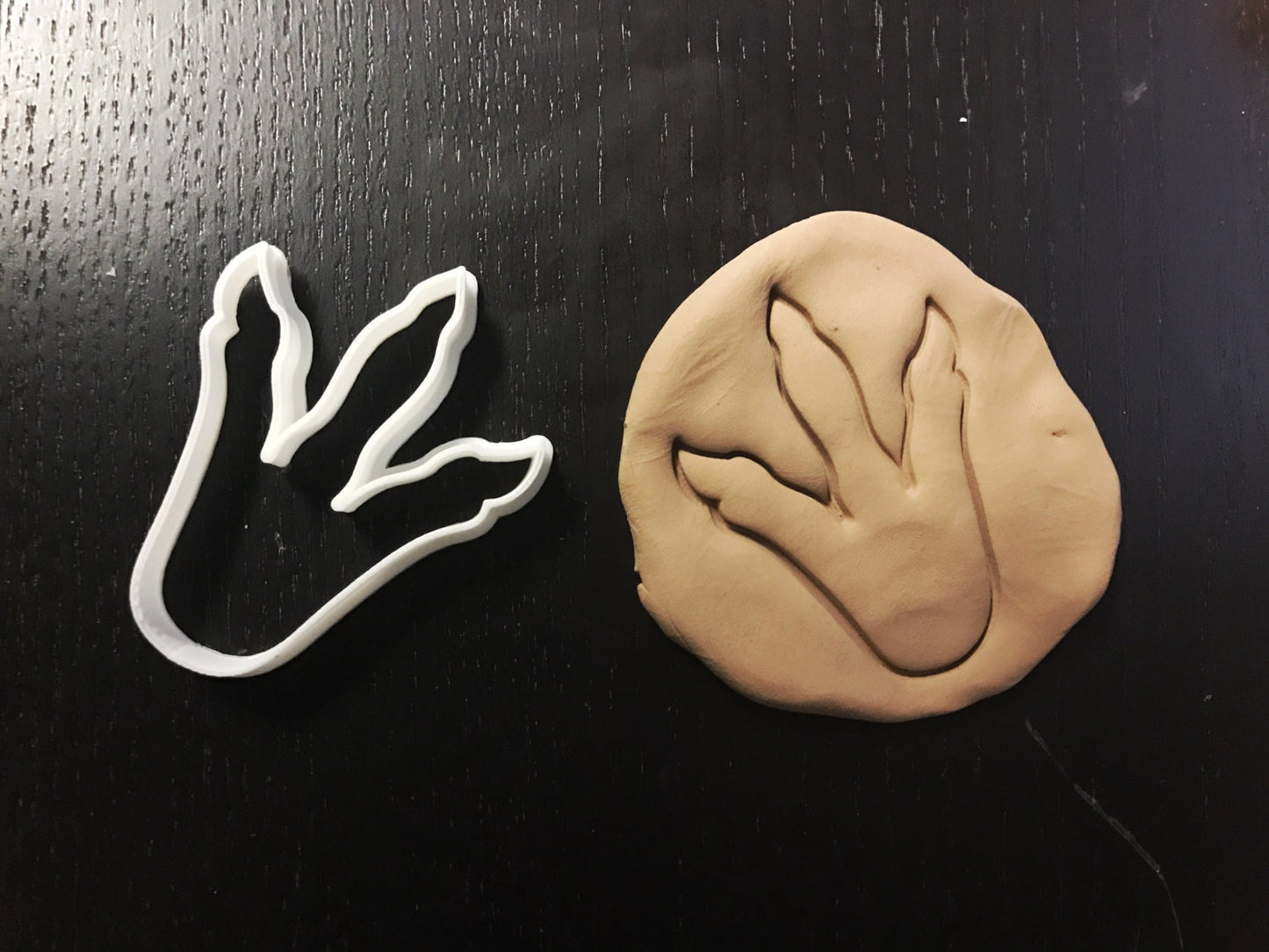 T-rex footprint cookie cutter, T-rex, dinosaur, bake, cake, party, cookie, sugar