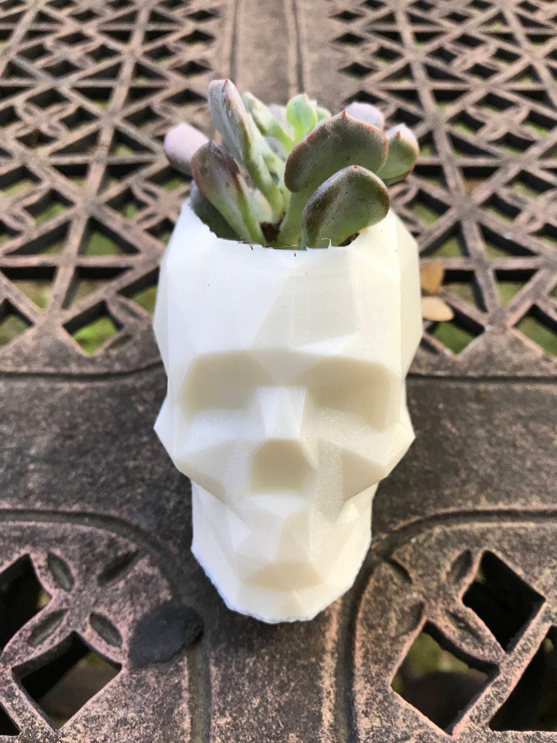 Skull Planter, geometrical, Dorm Decor, husband gift, Halloween, Boyfriend Gift, Gothic, planter - Meow3D