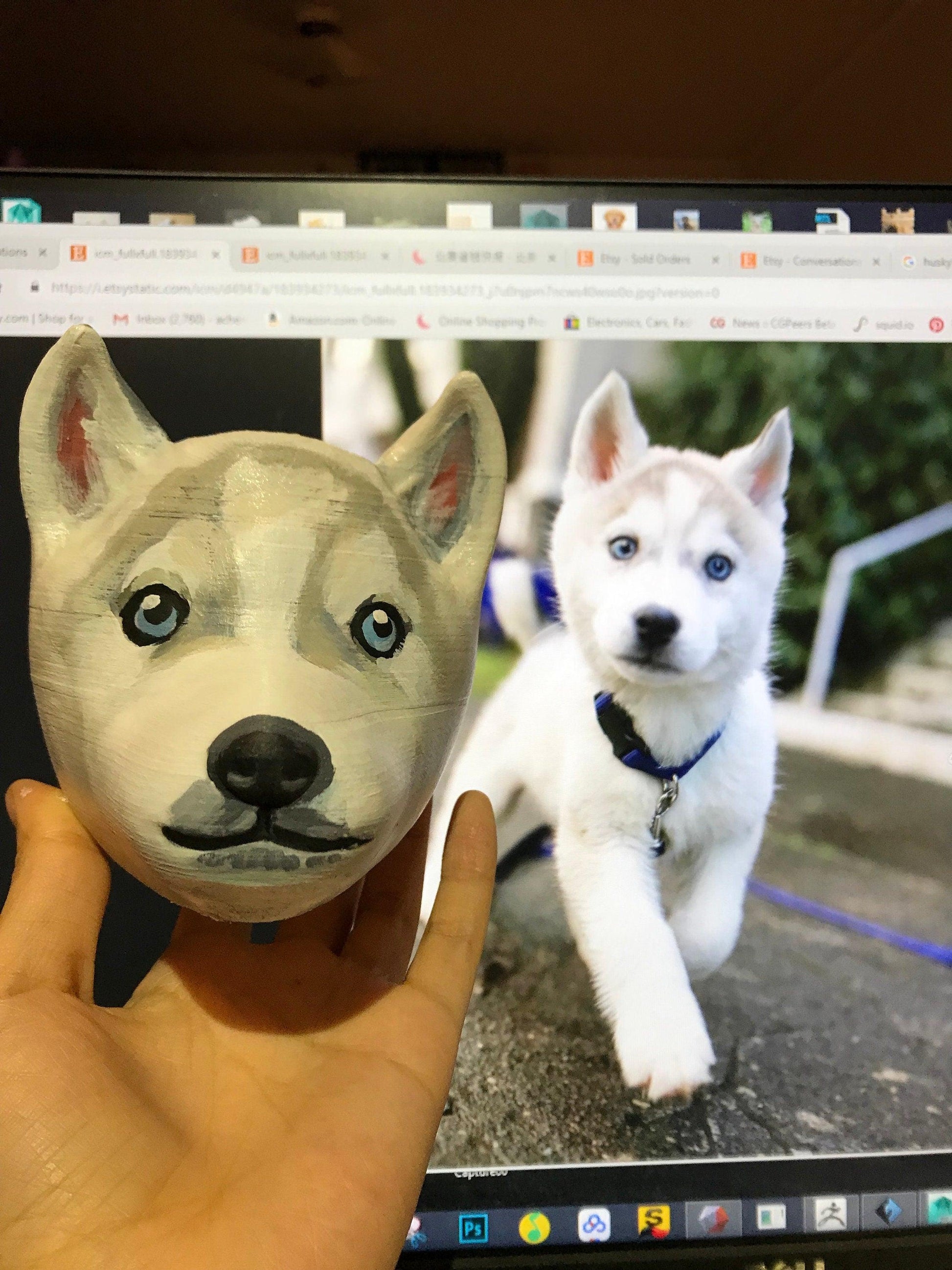 Custom Husky Planter, personalized gift, Mother's Day gift, Siberian Husky, Animal planter, Cute, Christmas Gift, Dog Lover - Meow3D