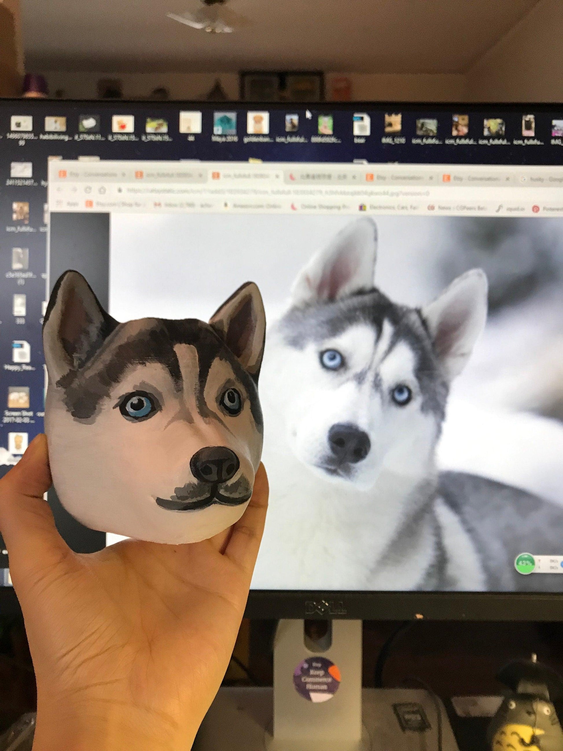 Custom Husky Planter, personalized gift, Mother's Day gift, Siberian Husky, Animal planter, Cute, Christmas Gift, Dog Lover - Meow3D