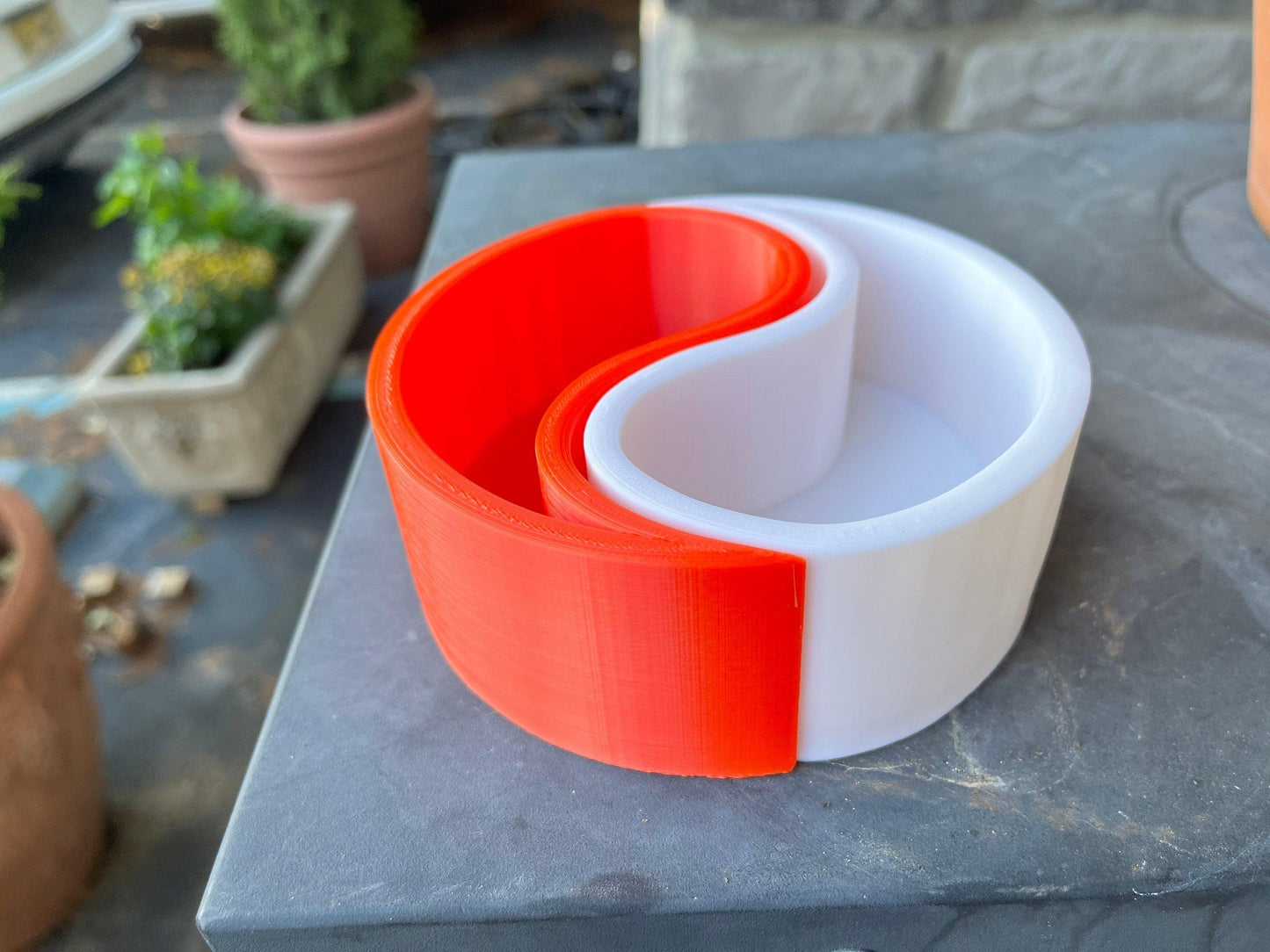 Yin Yang planter, Fengshui, Office decor, Desk decor, Zen garden, Home decor, black and white - Meow3D