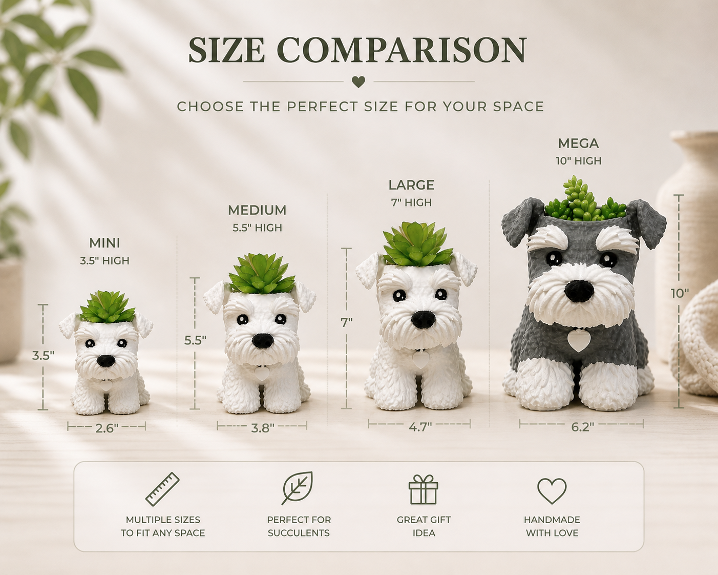 Custom Schnauzer Succulent Planter