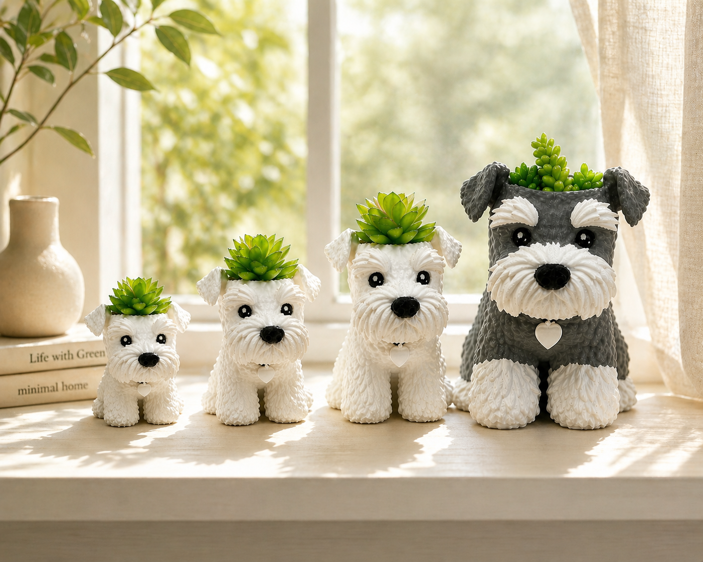 Custom Schnauzer Succulent Planter