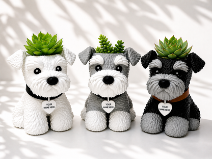 Custom Schnauzer Succulent Planter