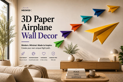 3D Paper Plane Wall Decor