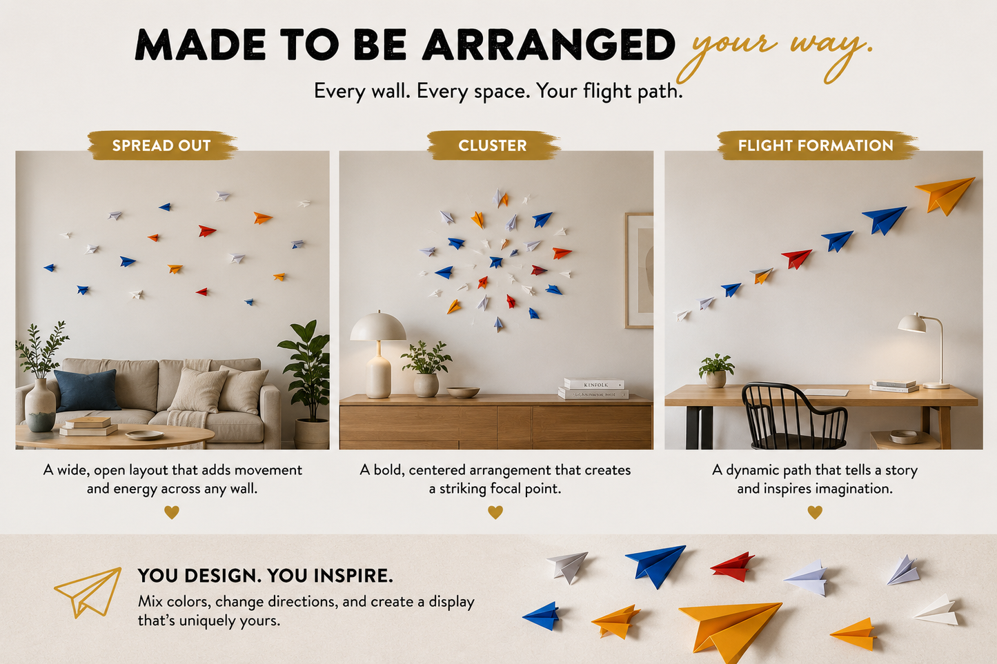3D Paper Plane Wall Decor
