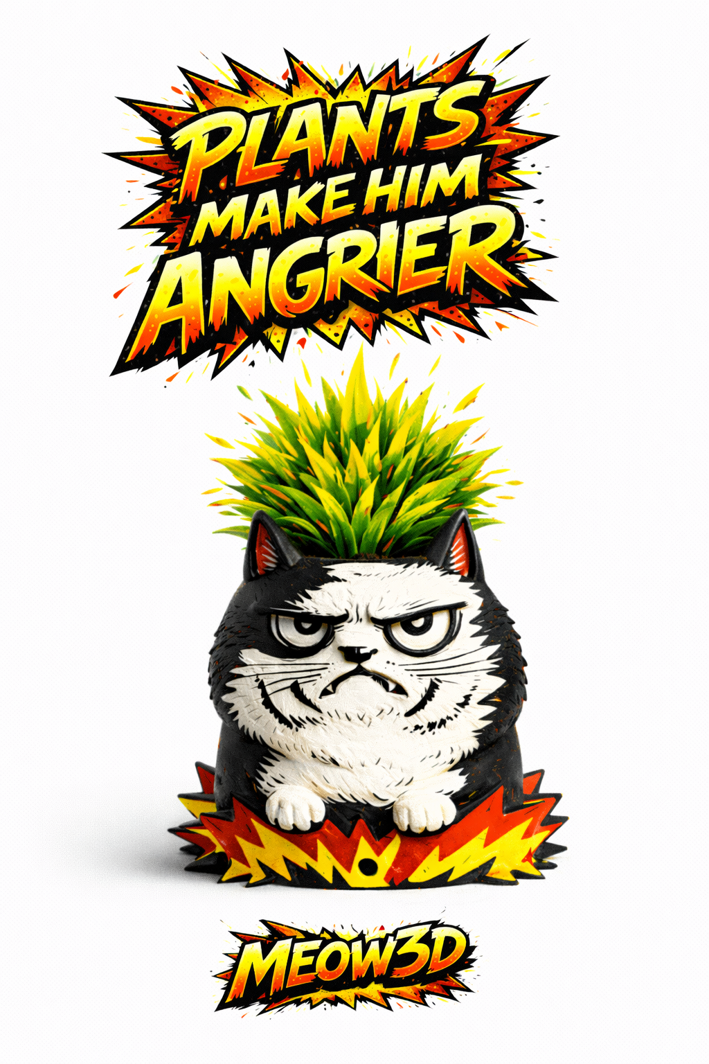 Angry Cat Planter 😾