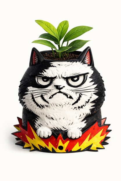 Angry Cat Planter 😾