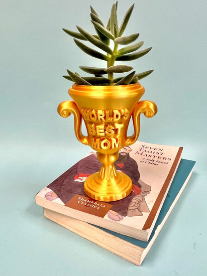 Custom trophy planter, Personalized Trophy, Desk decor, Personalized gift