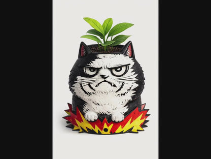 Angry Cat Planter 😾