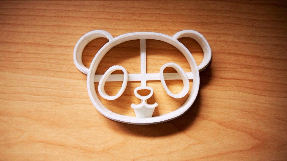 Panda cookie cutter, holiday, 3D Printed, Cute, Biscuit Cutters, bakeware, party cookies, zoo, Animal - Meow3D