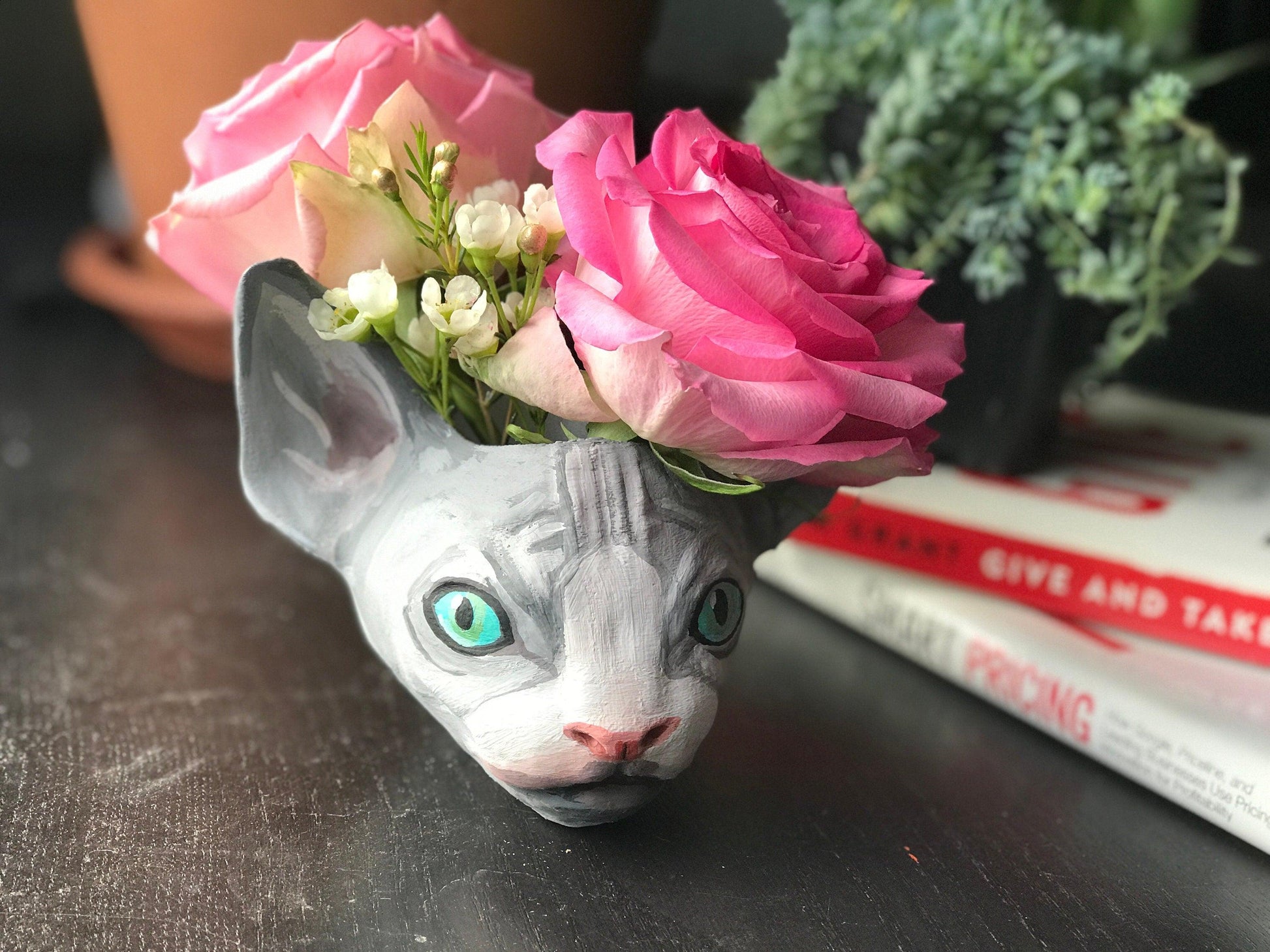 custom sphynx cat planter cat gift - 2