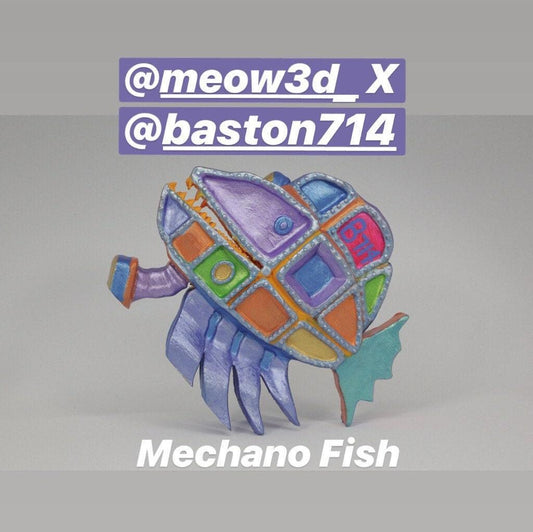 Mechano Fish - Collectors edition - Baston X Meow3D prototype - limited edition art - steampunk - fish - Baston714 - Meow3D