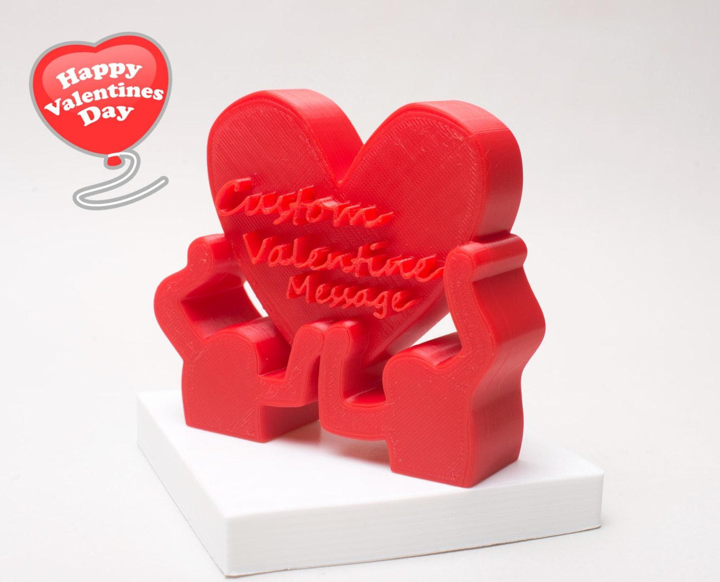 Personalized 3D Printed Raising Heart , Wedding, Christmas, Pride, Love, Personalized Gift, Keith Haring, Anniversary Gift