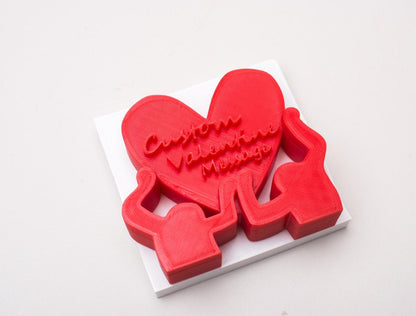 Personalized 3D Printed Raising Heart , Wedding, Christmas, Pride, Love, Personalized Gift, Keith Haring, Anniversary Gift
