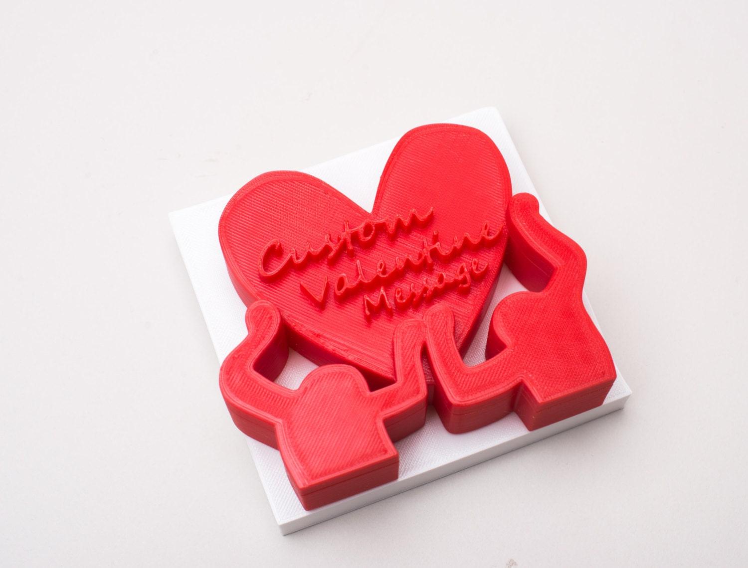 Personalized 3D Printed Raising Heart , Wedding, Christmas, Pride, Love, Personalized Gift, Keith Haring, Anniversary Gift - Meow3D